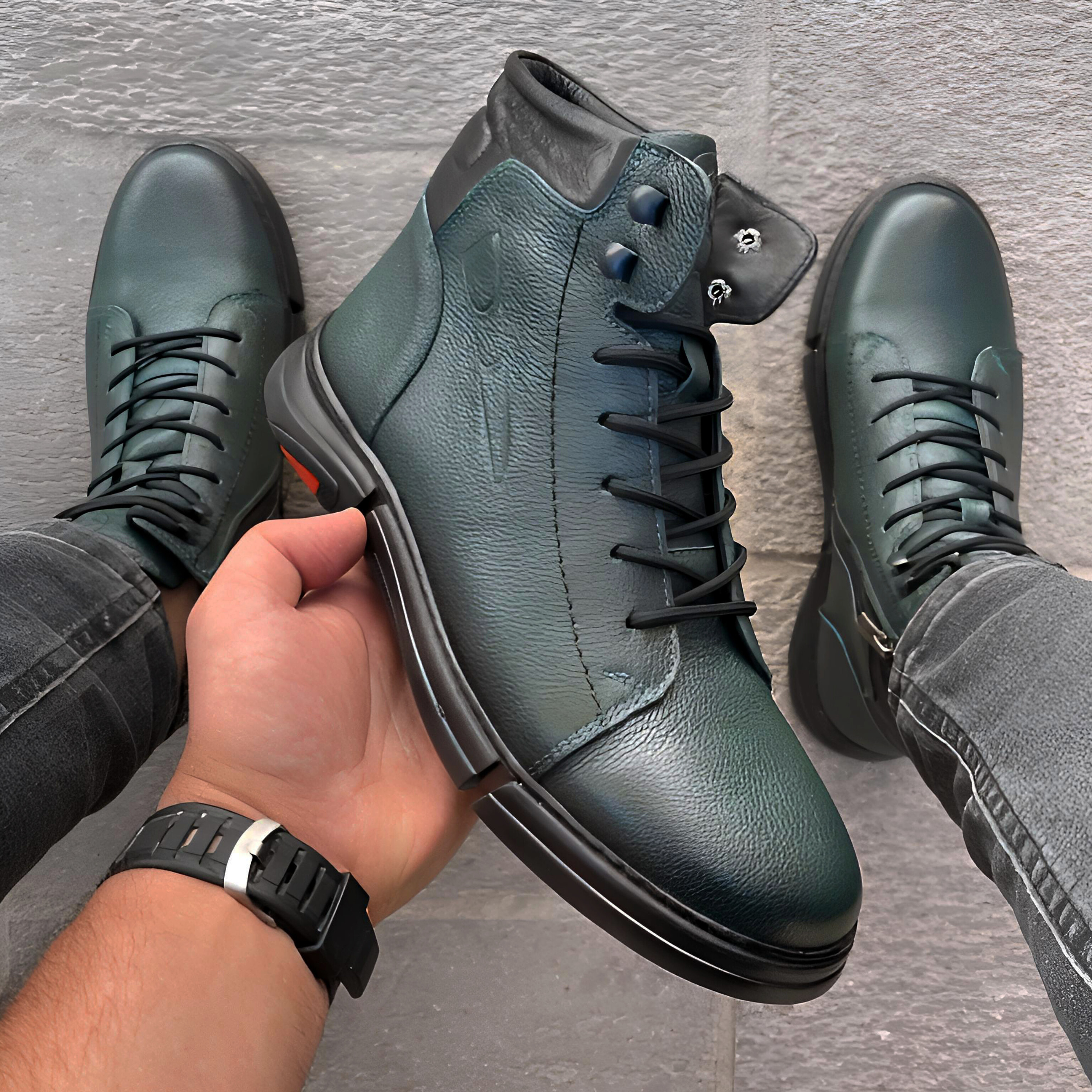 بوت و نیم بوت مردانه چرم طبیعی تبریز چرم ریوا چرم تبریز