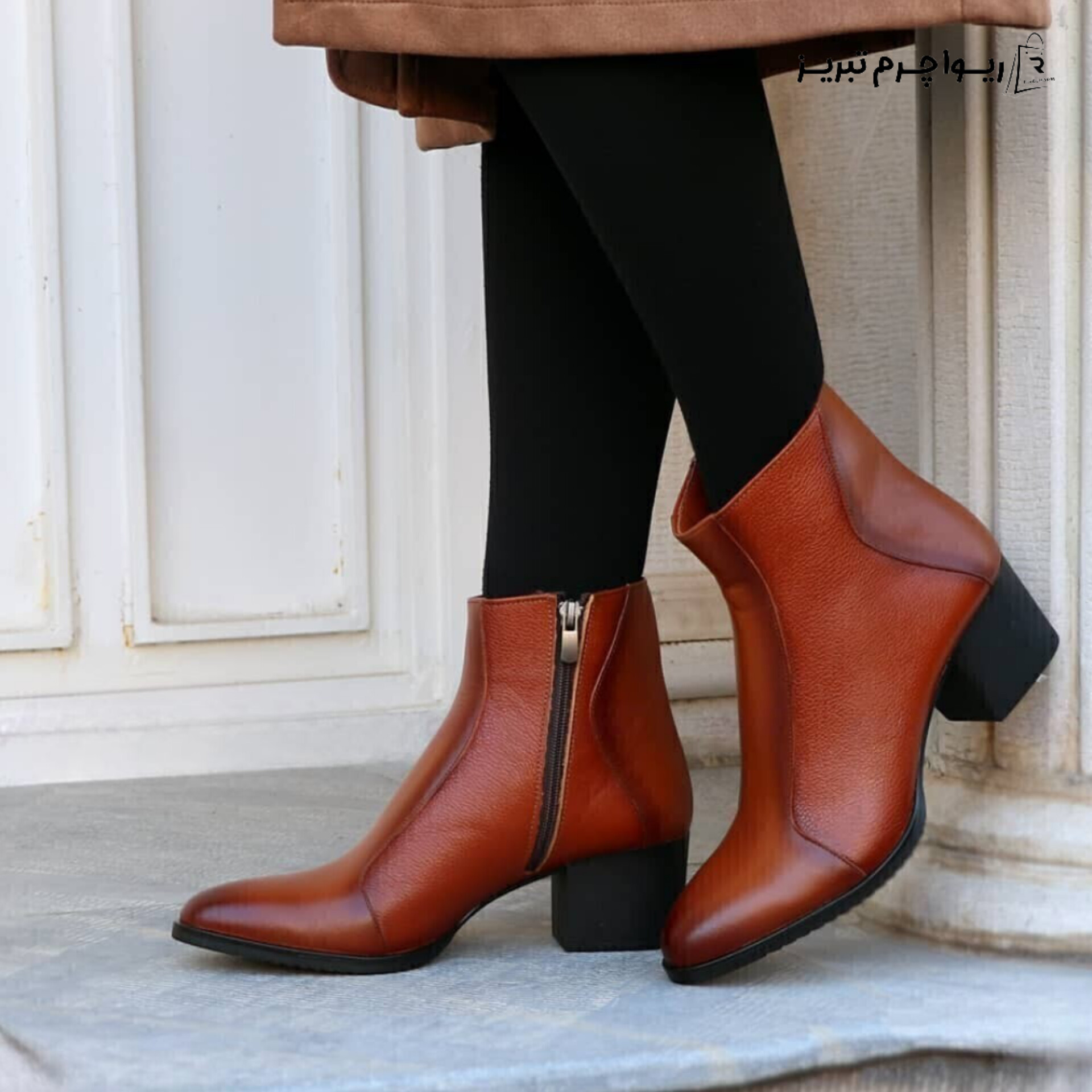 بوت زنانه چرم تبریز چرم طبیعی ریواچرم تبریز