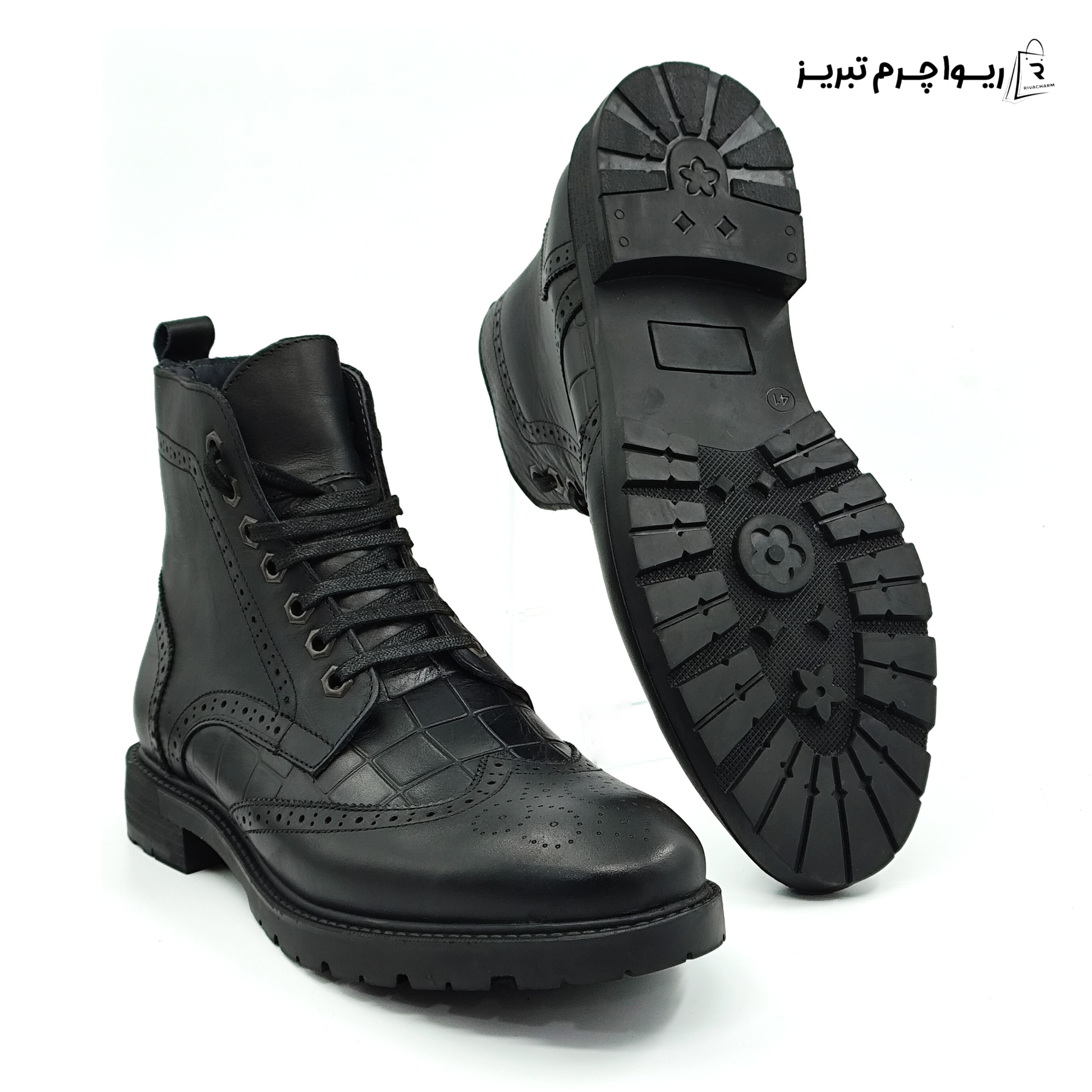 بوت و نیم بوت مردانه چرم طبیعی تبریز چرم ریوا چرم تبریز