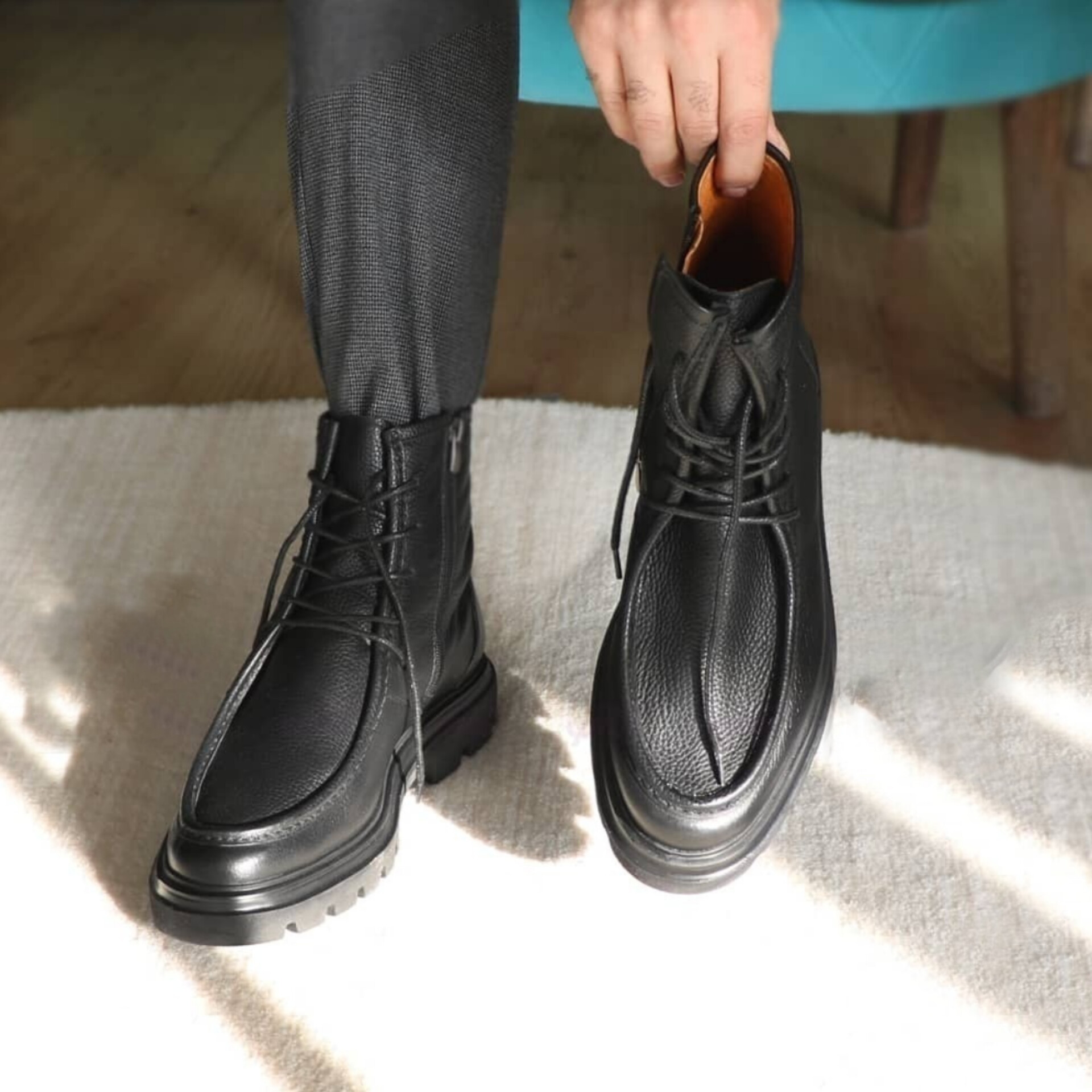 بوت چرم مردانه ریوا چرم تبریز کژوال اسپرت