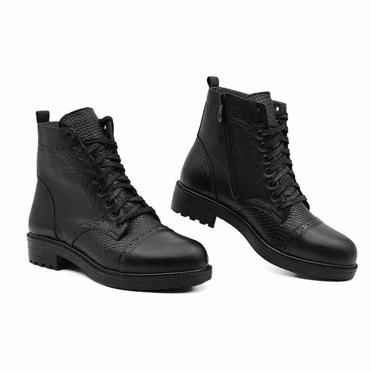 بوت زنانه چرم بی بند ریواچرم تبریز مدل تارا